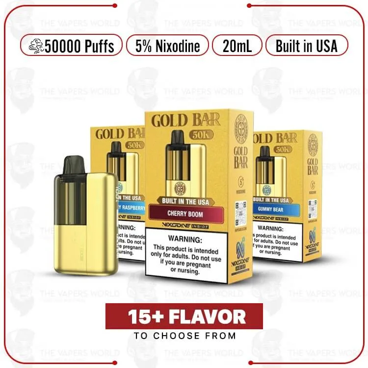 Gold Bar Max Nixodine 50K Puff Disposable Kit