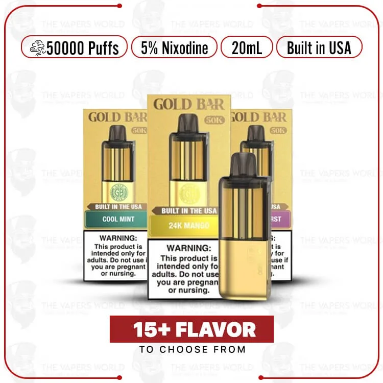 Gold Bar Max Nixodine 50K Puff Disposable Pod – 1PK