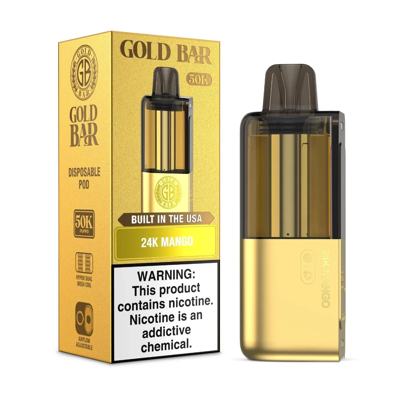 Gold Bar Max Pre-filled Replacement Pod | 50K Puffs