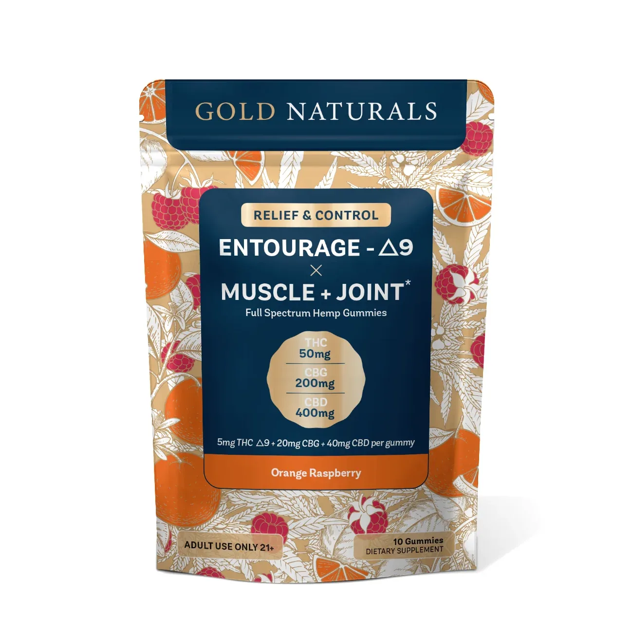 Gold Naturals 5 mg Entourage Δ9 x Muscle + Joint Gummy - Image 2