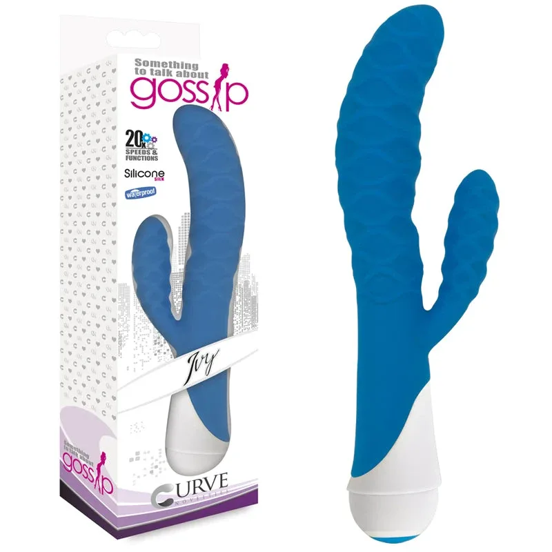 Gossip 20X Ivy 3 speed 17 function Waterproof Dual motors 180 Degree Flexible stimulator Azure