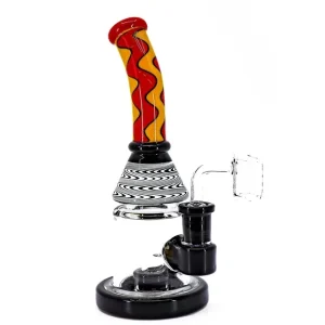 Handmade Color Ring Mini Water Pipe - 7"