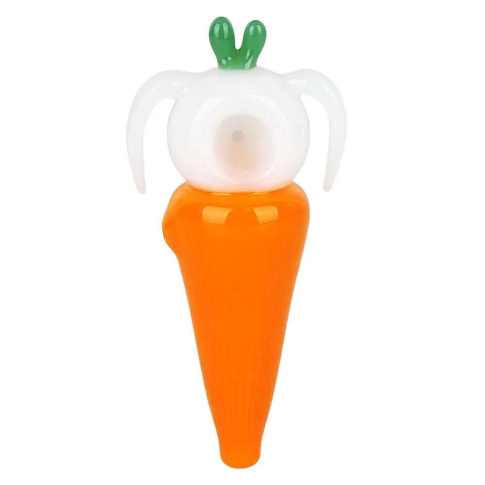Hare and Carrot Glass Hand Pipe - 4.25" - Image 2
