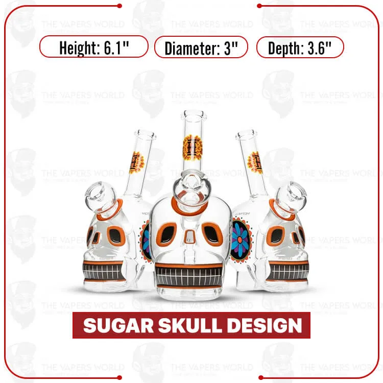 Hemper 6.1″ Dia De Los Muertos Skull Bong