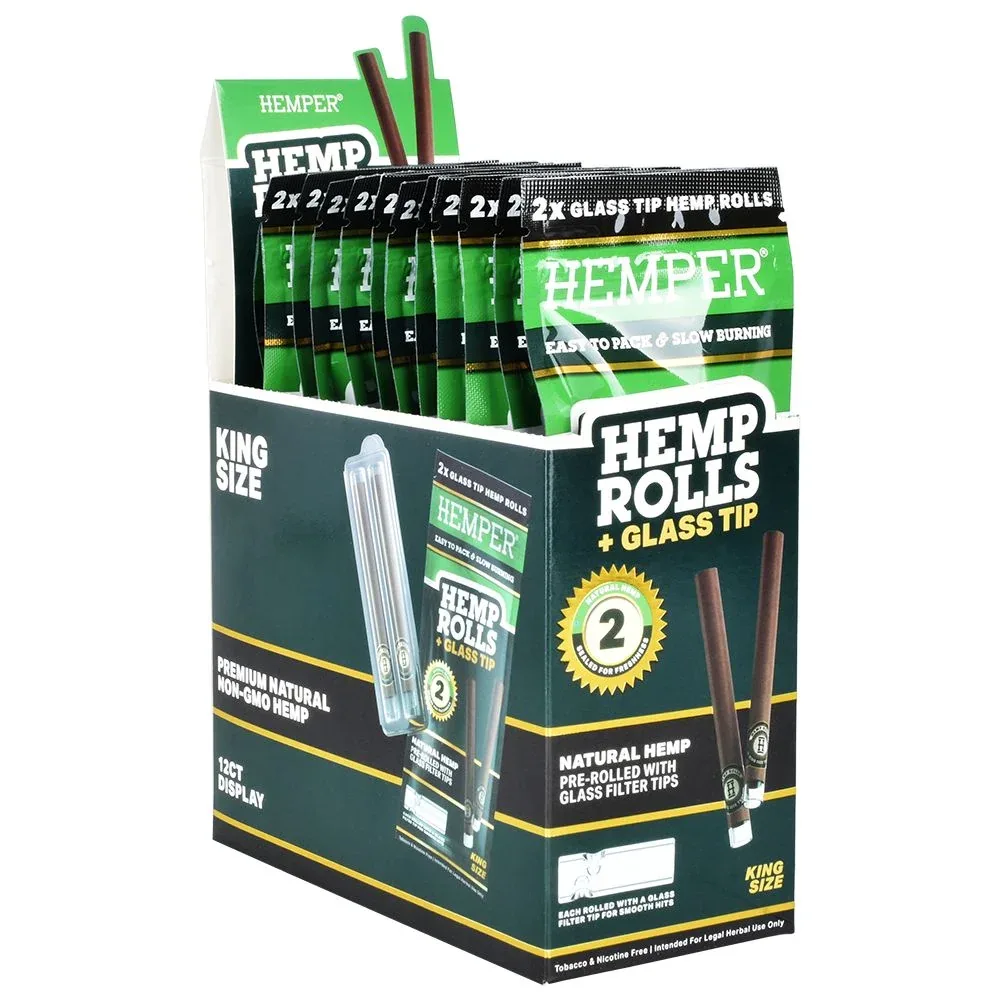 Hemper Hemp Rolls + Glass Tips | 12pk - Image 2