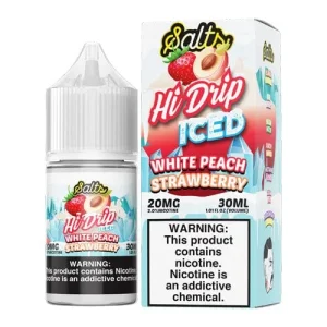 Hi-Drip Iced White Peach Strawberry 30ml Nic Salt Vape Juice - 20mg