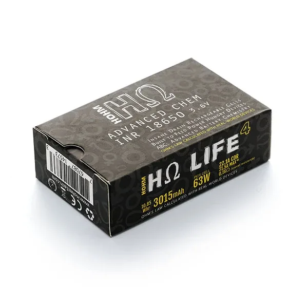 HOHM- LIFE 4- ADVANCED CHEM 18650 BATTERY CELLS- 2PK - Image 2