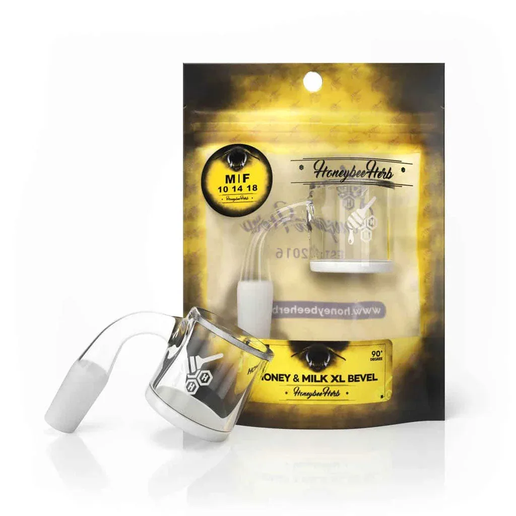 Honey & Milk XL Bevel Quartz Banger - 90° Degree | YL - Image 2