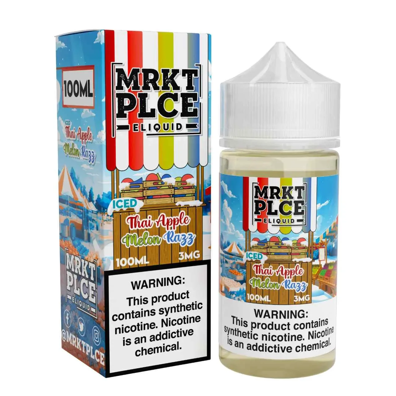 Iced Thai Apple Melon Razz 100ml E-Juice | MRKTPLCE