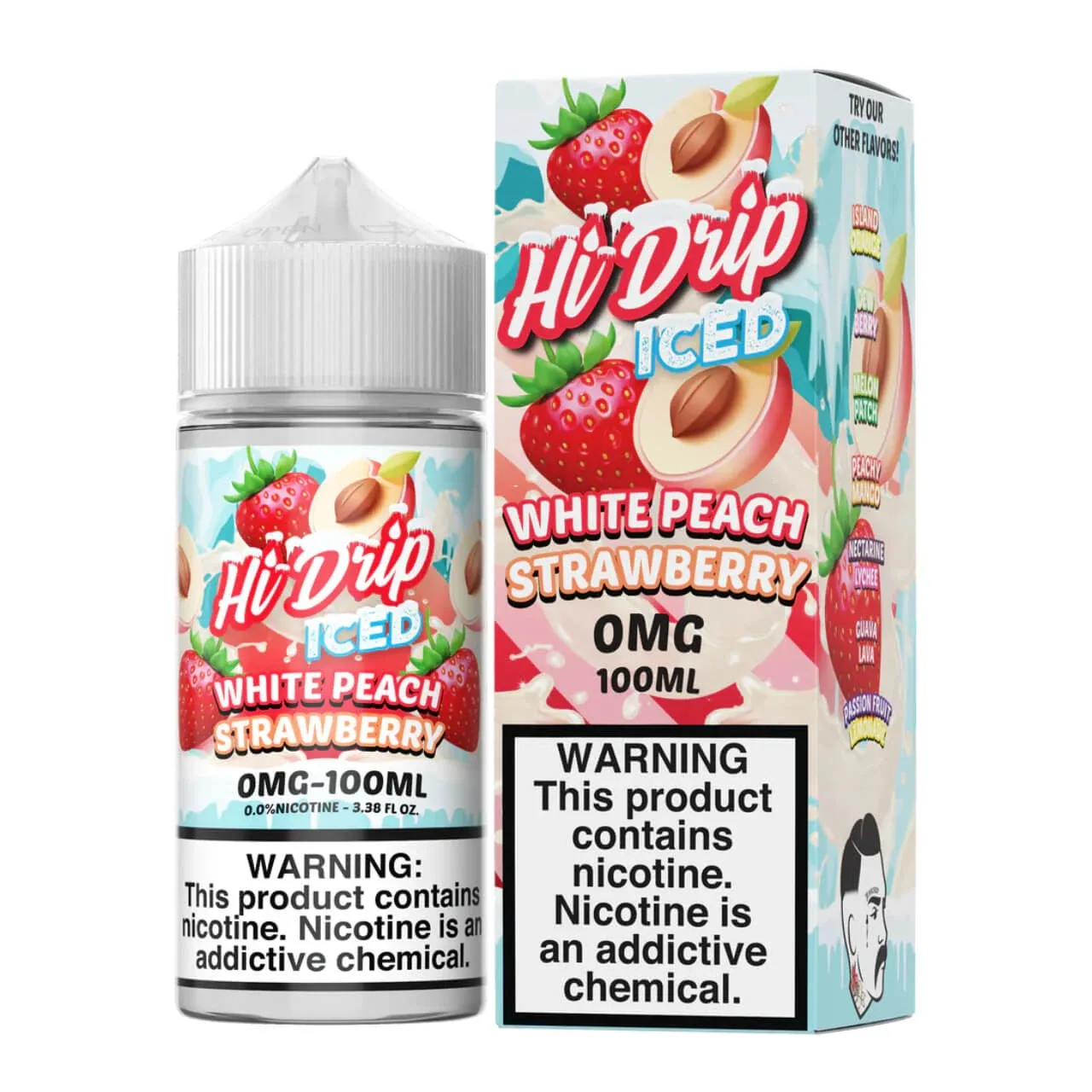 Iced White Peach Strawberry 100ml E-Juice | Hi Drip