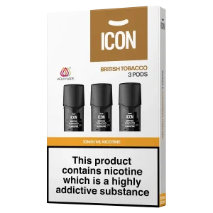 ICON Aquavape British Tobacco Pods (Pack of 3)