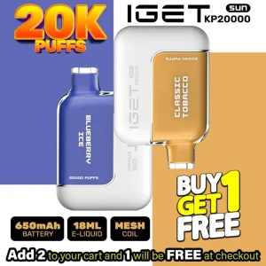 IGET Sun KP20000 Pre-filled Disposable Pod | 20K Puffs (Buy 1 Get 1 Free)
