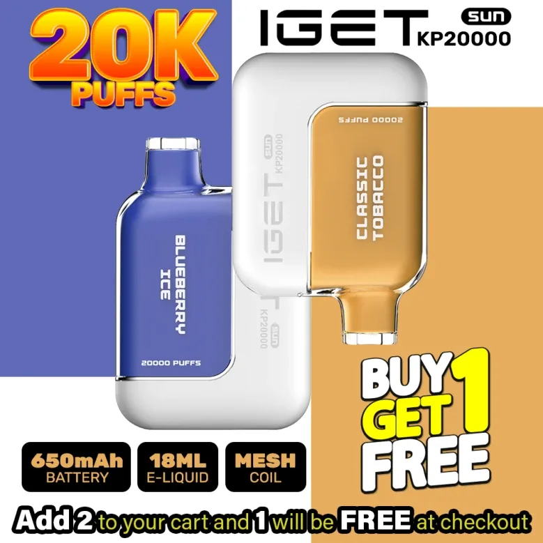 IGET Sun KP20000 Pre-filled Disposable Pod | 20K Puffs (Buy 1 Get 1 Free)