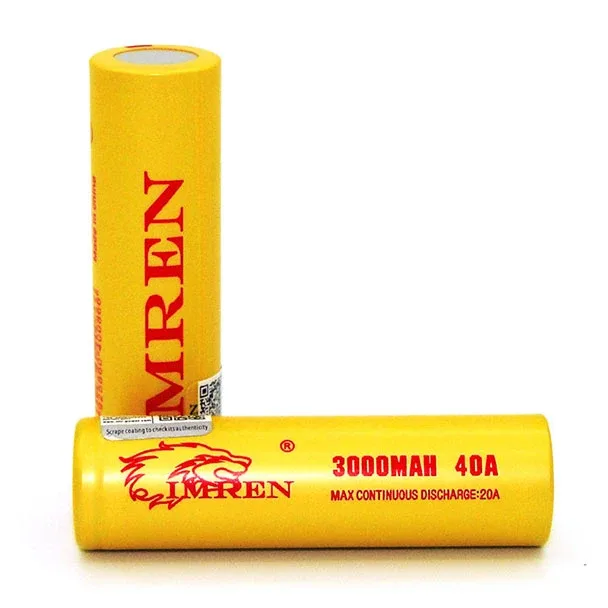 Imren 18650 3000mAh ( 40A ) Single (Gold)