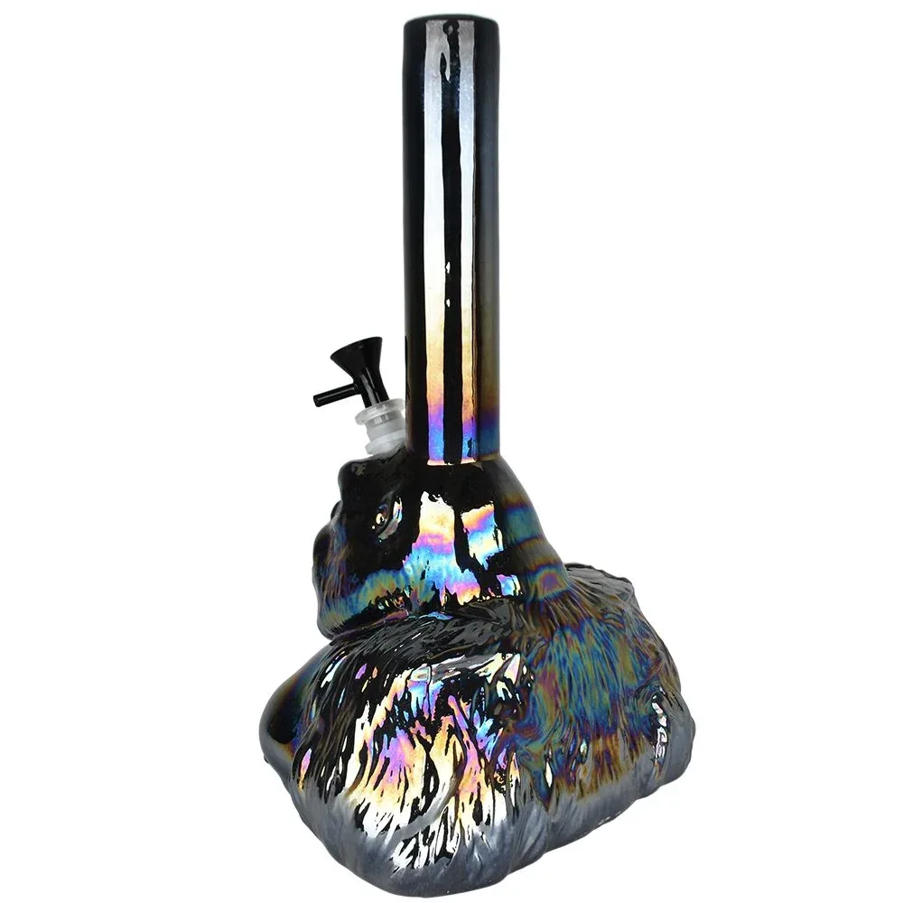 Iridescent Gorilla Soft Glass Water Pipe - 14" - Image 2