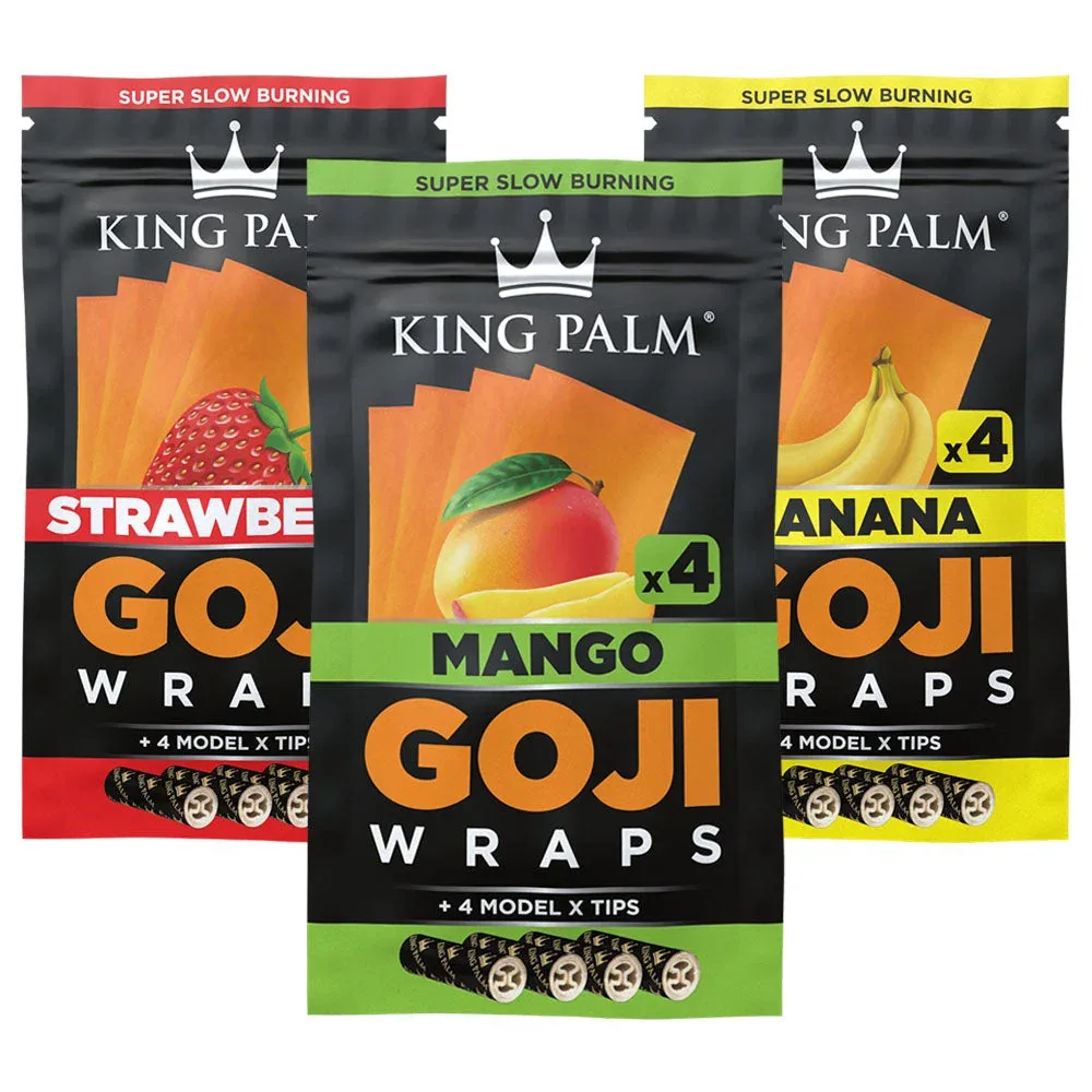 King Palm Goji Wraps & Filter Tips | 4pk | 15pc Display - Image 2