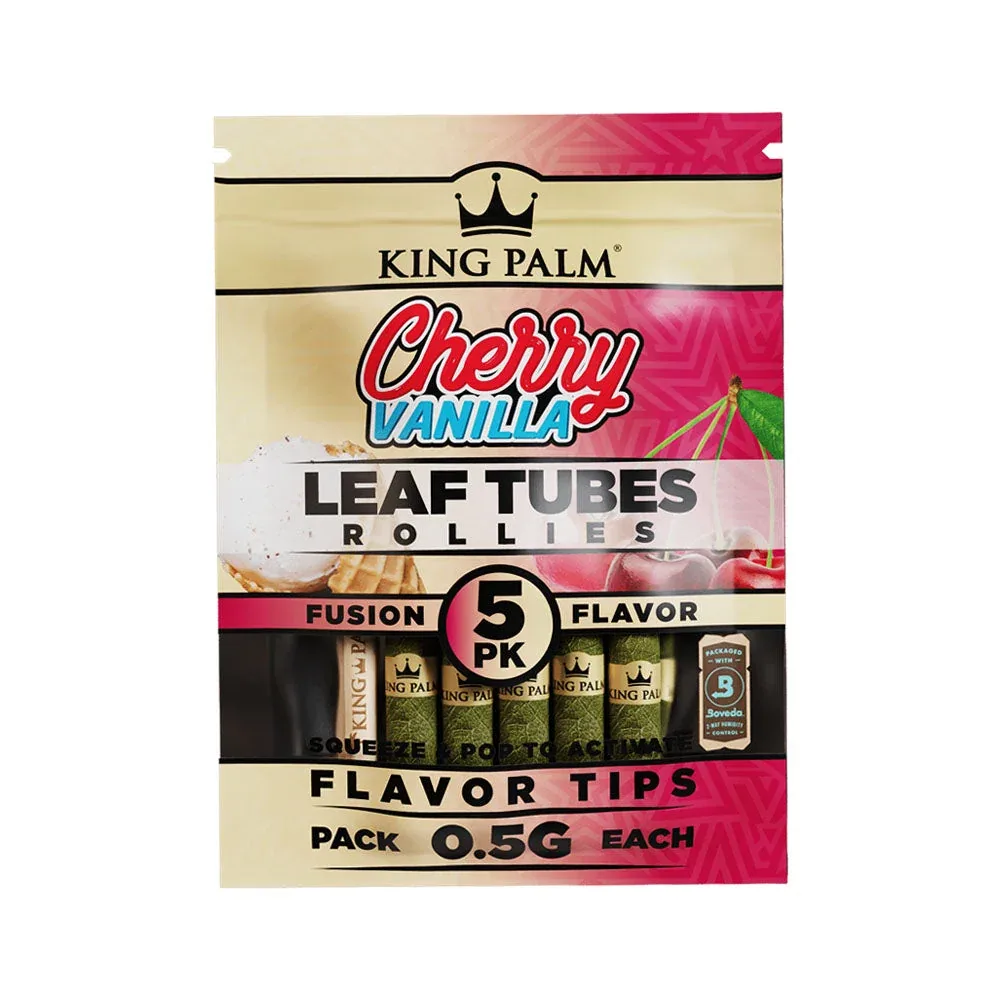 King Palm Hand Rolled Leaf | 5pk | Rollie | Cherry Vanilla | 15pc Display - Image 2