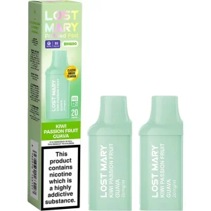 Kiwi passion fruit guava Lost Mary BM600 pods 2 pack