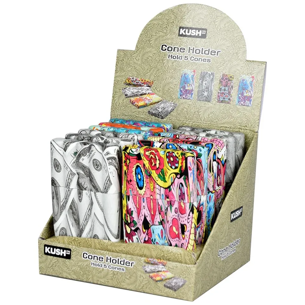 Kush RX Printed Design Five Cone Storage Case - 12 ct