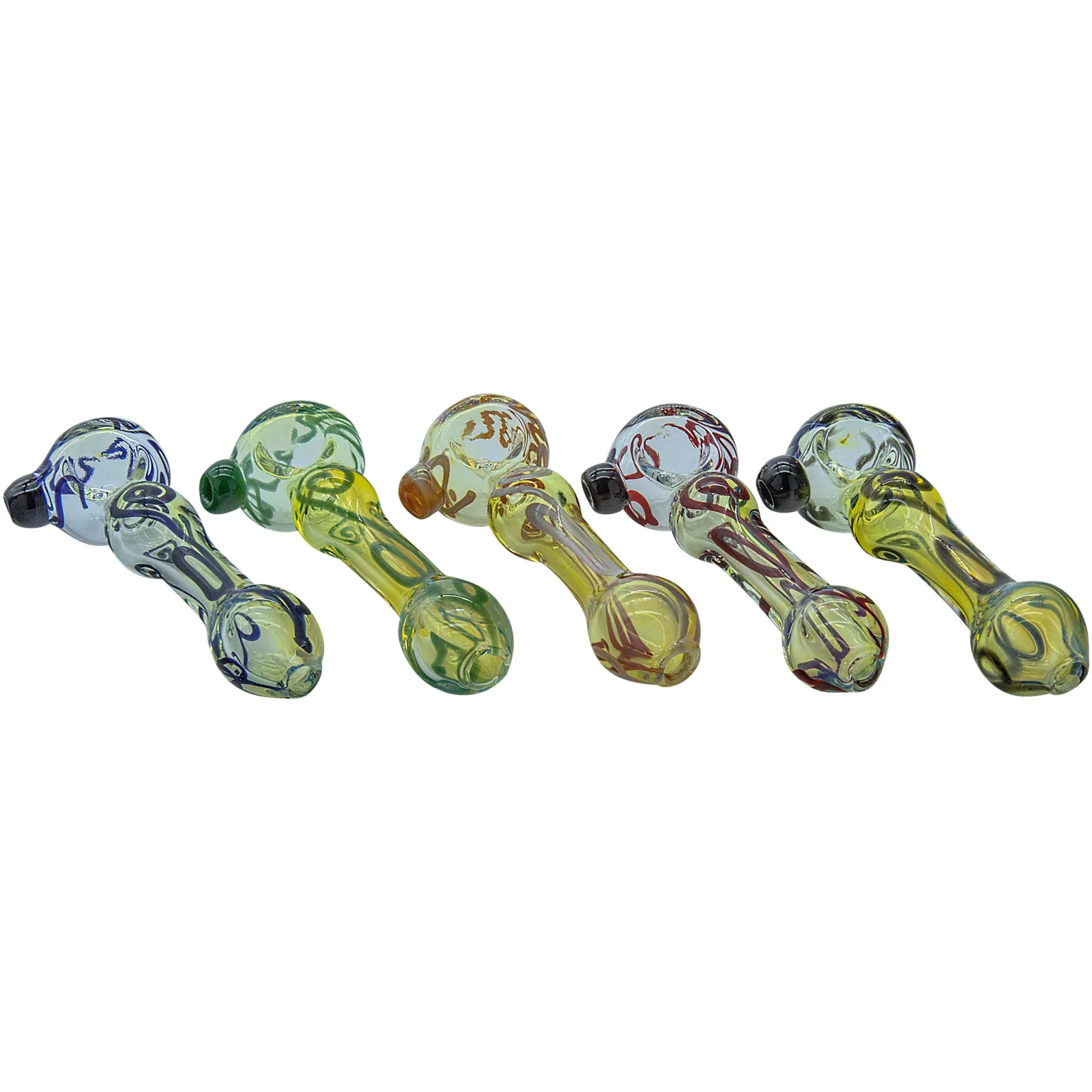 LA Pipes "Painted Warrior Spoon" Glass Pipe - Image 2