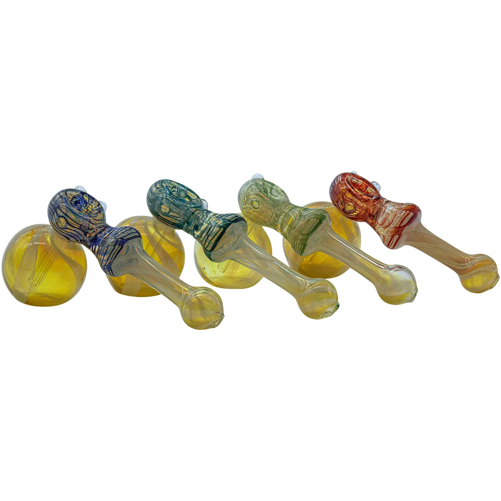 LA Pipes "Raked Hammer" Fumed Hammer Bubbler Pipe (Various Colors) - Image 2