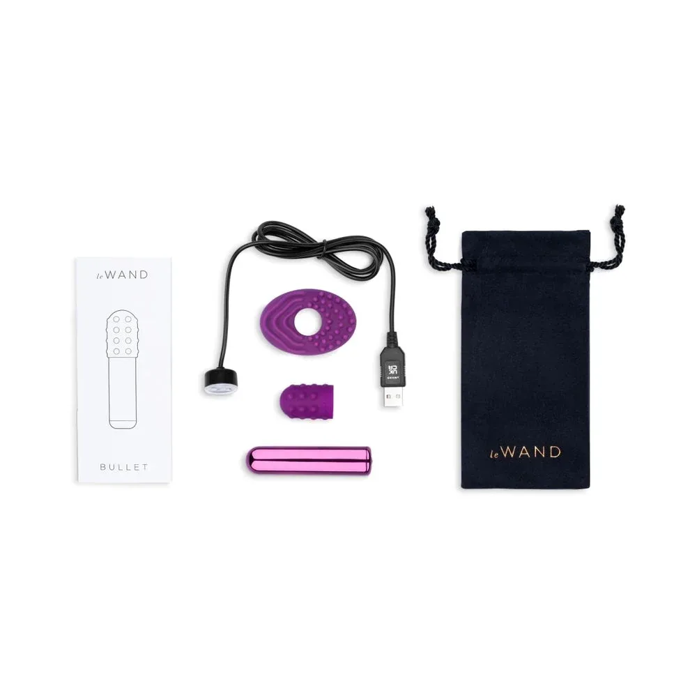 Le Wand Chrome Bullet Rechargeable Vibrator Dark Cherry - Image 2