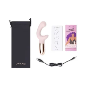 Le Wand XO Rechargeable Wave Silicone Dual Stimulation Vibrator Rose Gold