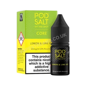 Lemon & Lime Ice Nicotine Salt E-Liquid By Pod Salt Core Range