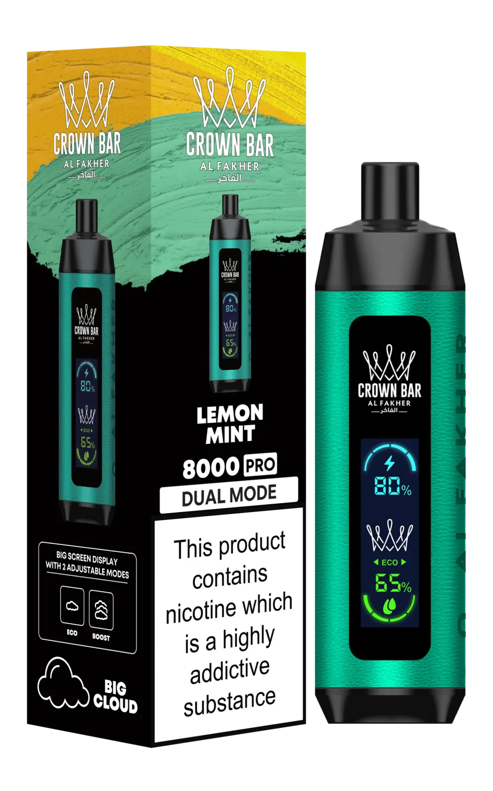 Lemon Mint Al Fakher Crown Bar 8000 Pro
