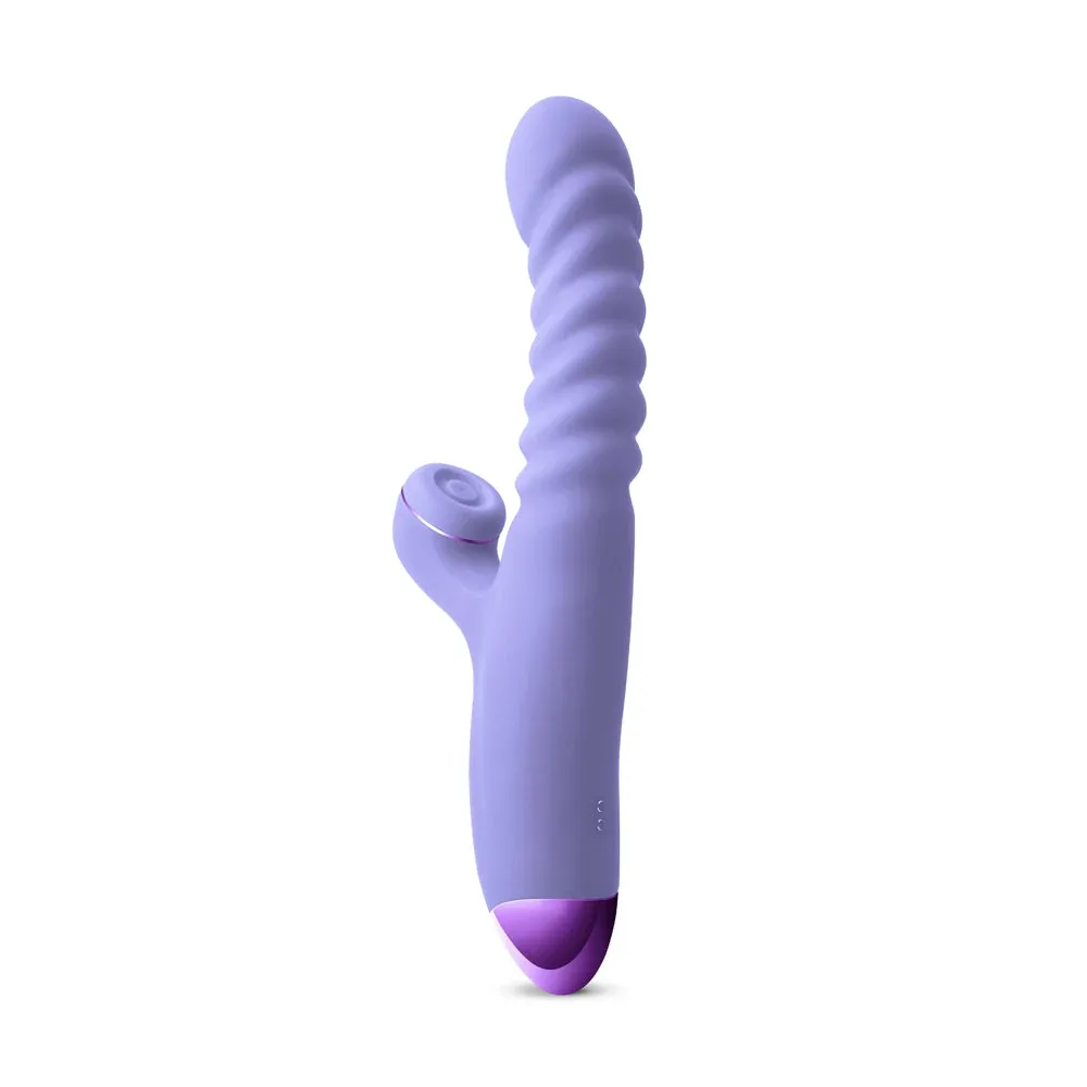 Luxe Nova Rechargeable Thrusting & Throbbing Stimulator Purple - Image 2