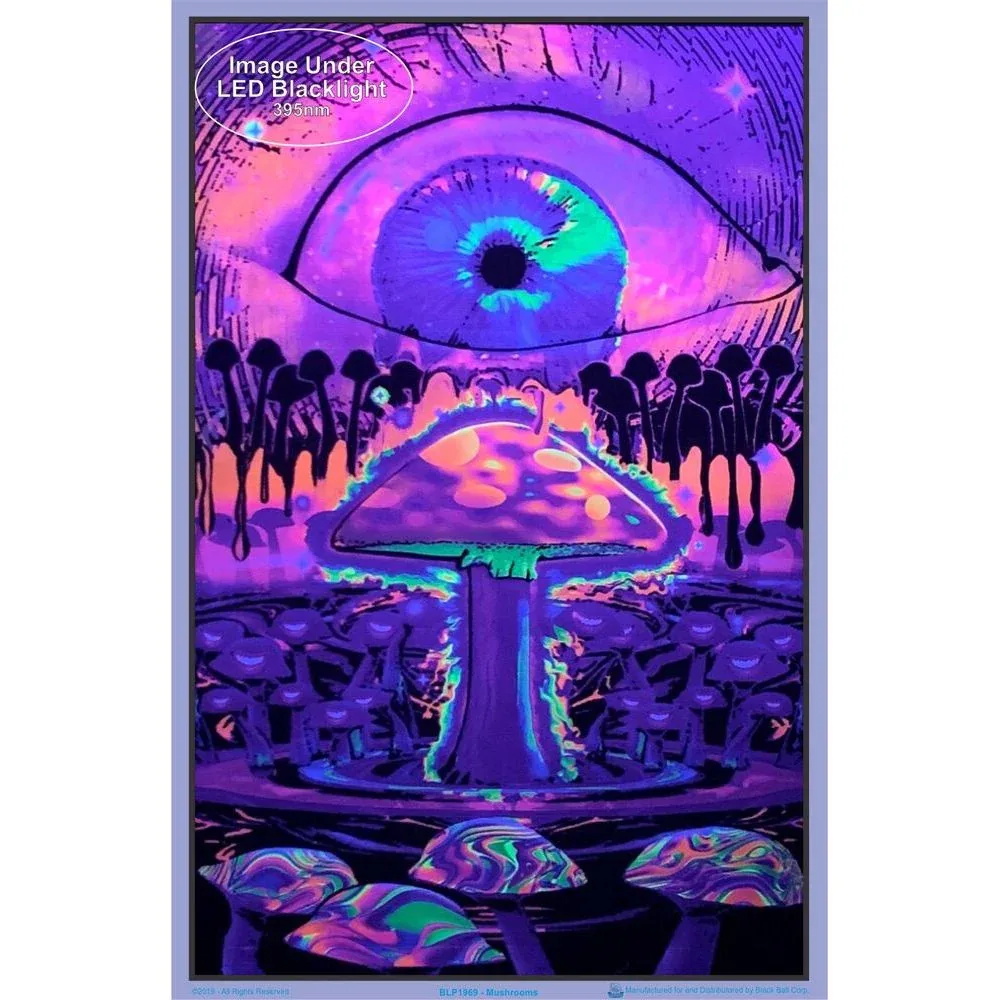 Magic Mushroom Blacklight Poster - 23"x35" - Image 2
