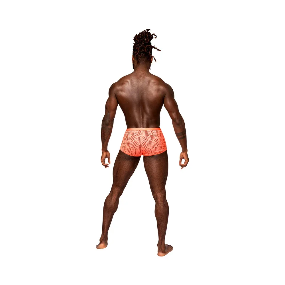 Male Power Rude Awakening Cheeky Cutout Short Neon Orange XL - Image 2