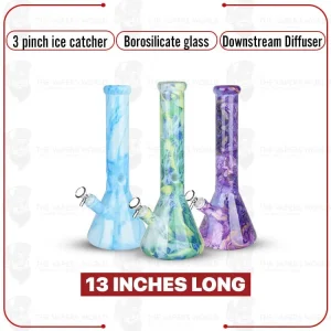 Marbled LG Glass Beaker Water Pipe