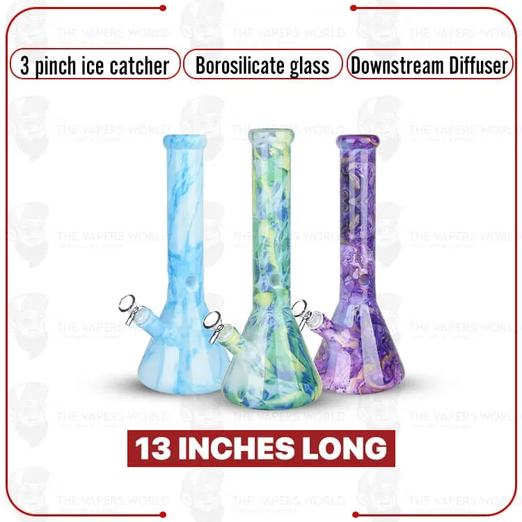 Marbled LG Glass Beaker Water Pipe