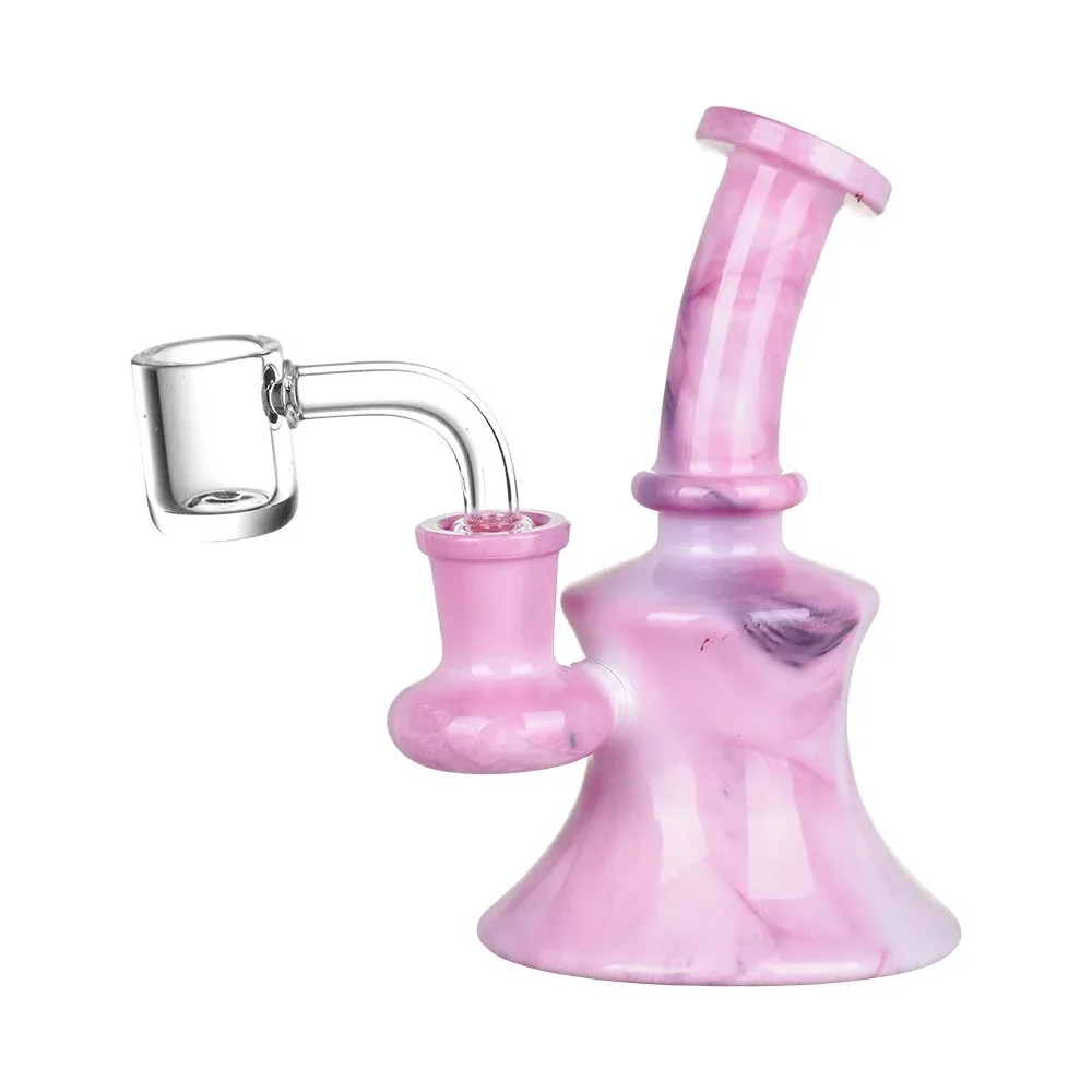 Marbled Tie Dye Mini Glass Dab Rig - 5" / 14mm F - Image 2