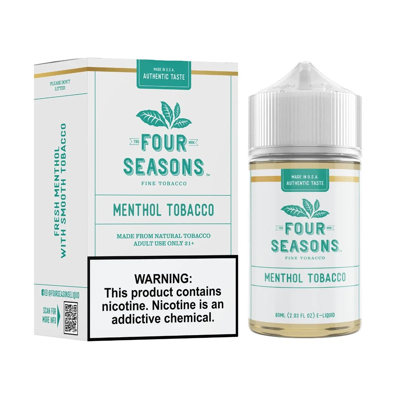 Menthol Tobacco 60ml E-Juice | Four Seasons