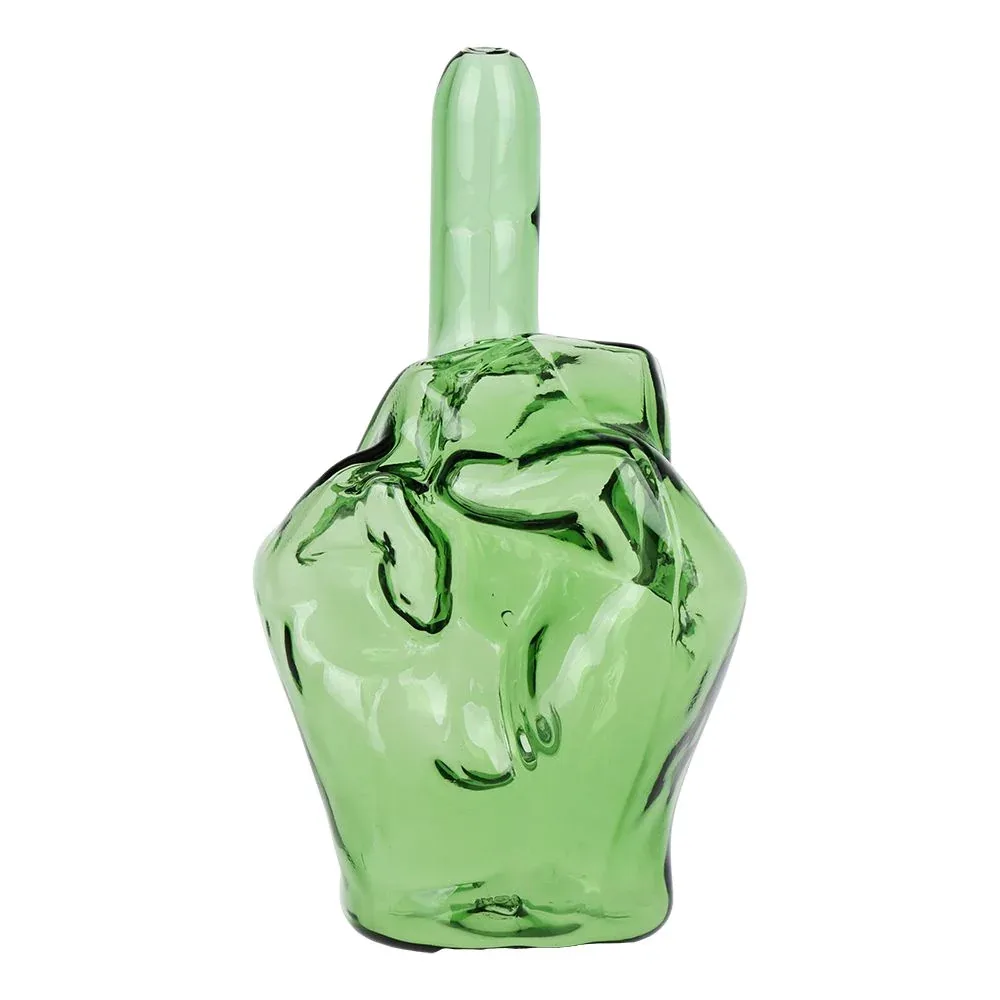 Middle Finger Glass Hand Pipe - 4.25" - Image 2