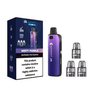 Misty Purple Hayati X4 Pod Vape Kit 1300mAh - 2ml Pods, 3x & 10ml Nic Salt