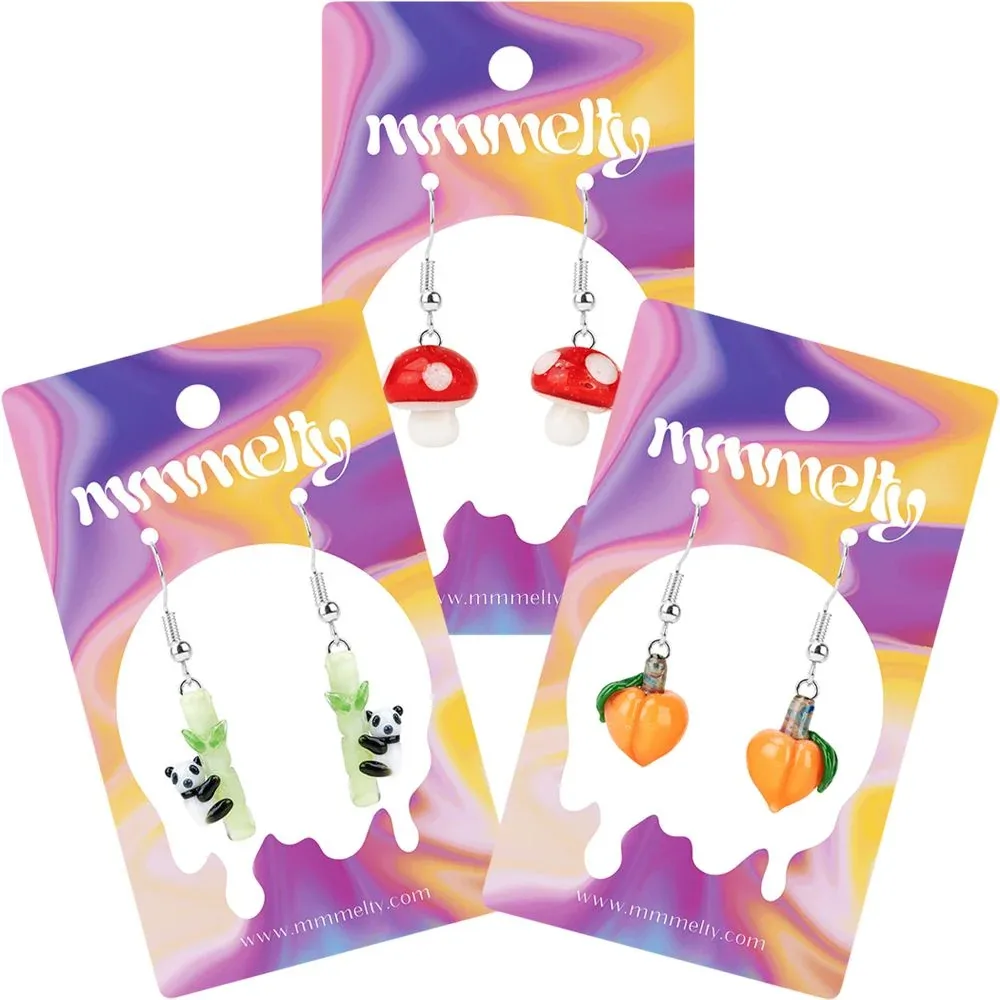 Mmmelty Handmade Glass Earrings | Assorted Styles | 72ct Display - Image 2