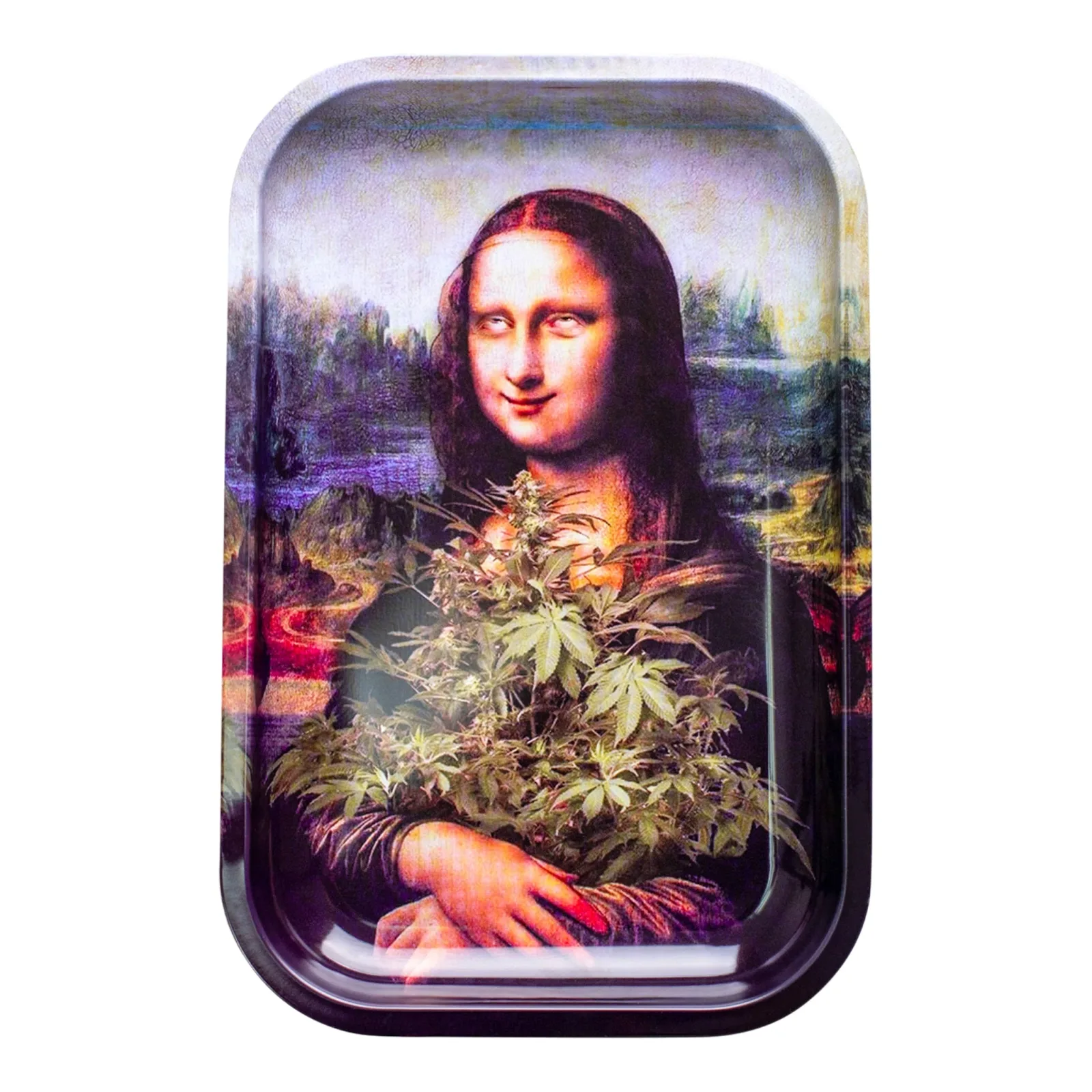 Mona Lisa Metal Rolling Tray - 11in - Image 2