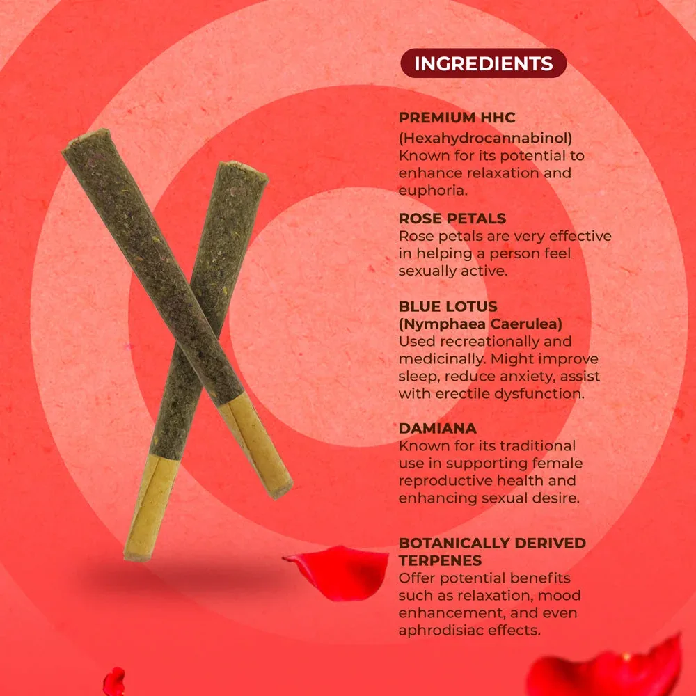 NUUD NUUDIES Pre-Rolled Sex Joints Single Rose Petal 12-Piece Display - Image 2