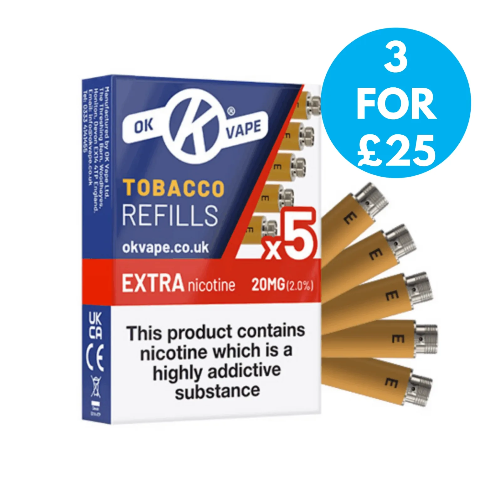 OK Vape Refill Pack 18MG (5 Per Pack)