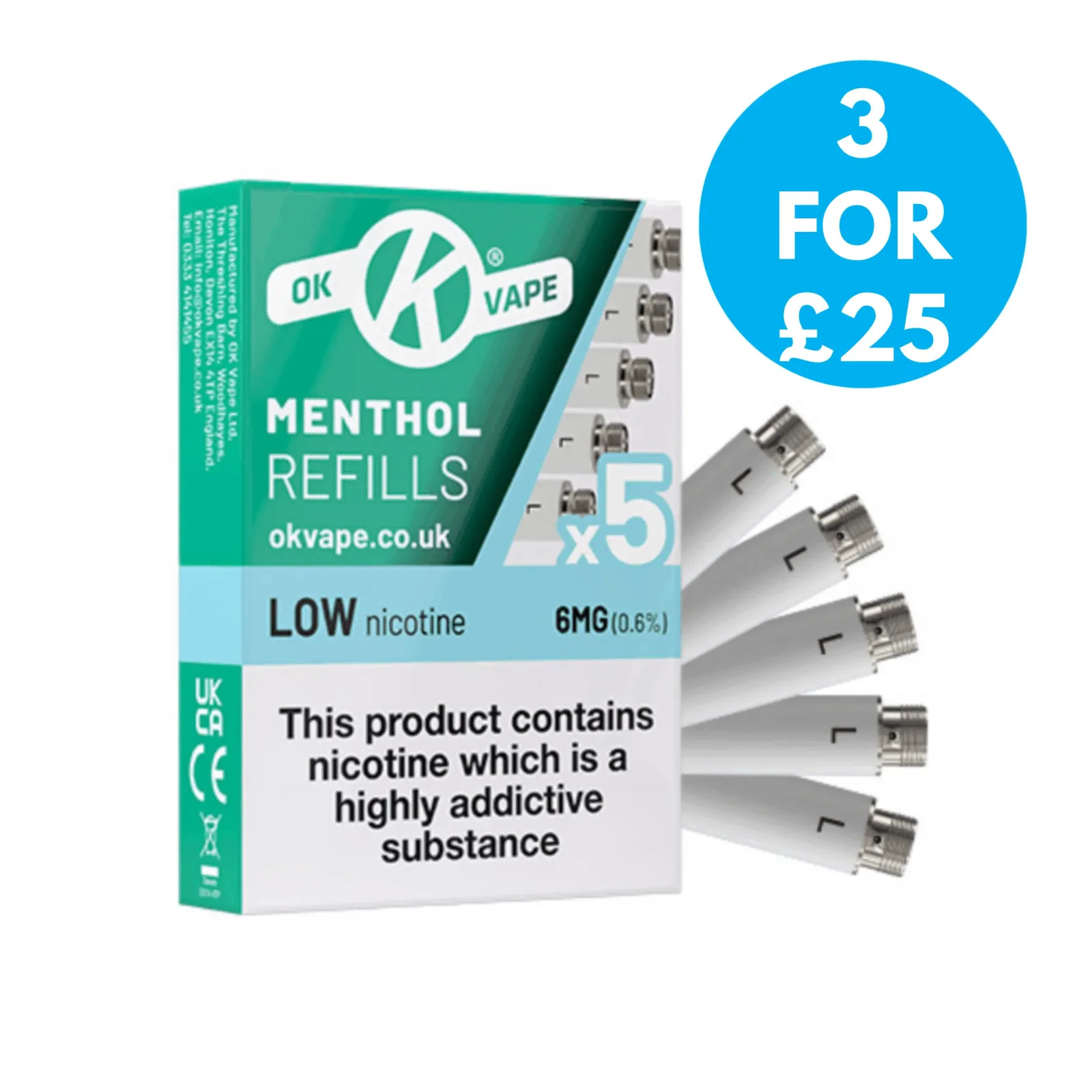 OK Vape Refill Pack 6mg (5 Per Pack)