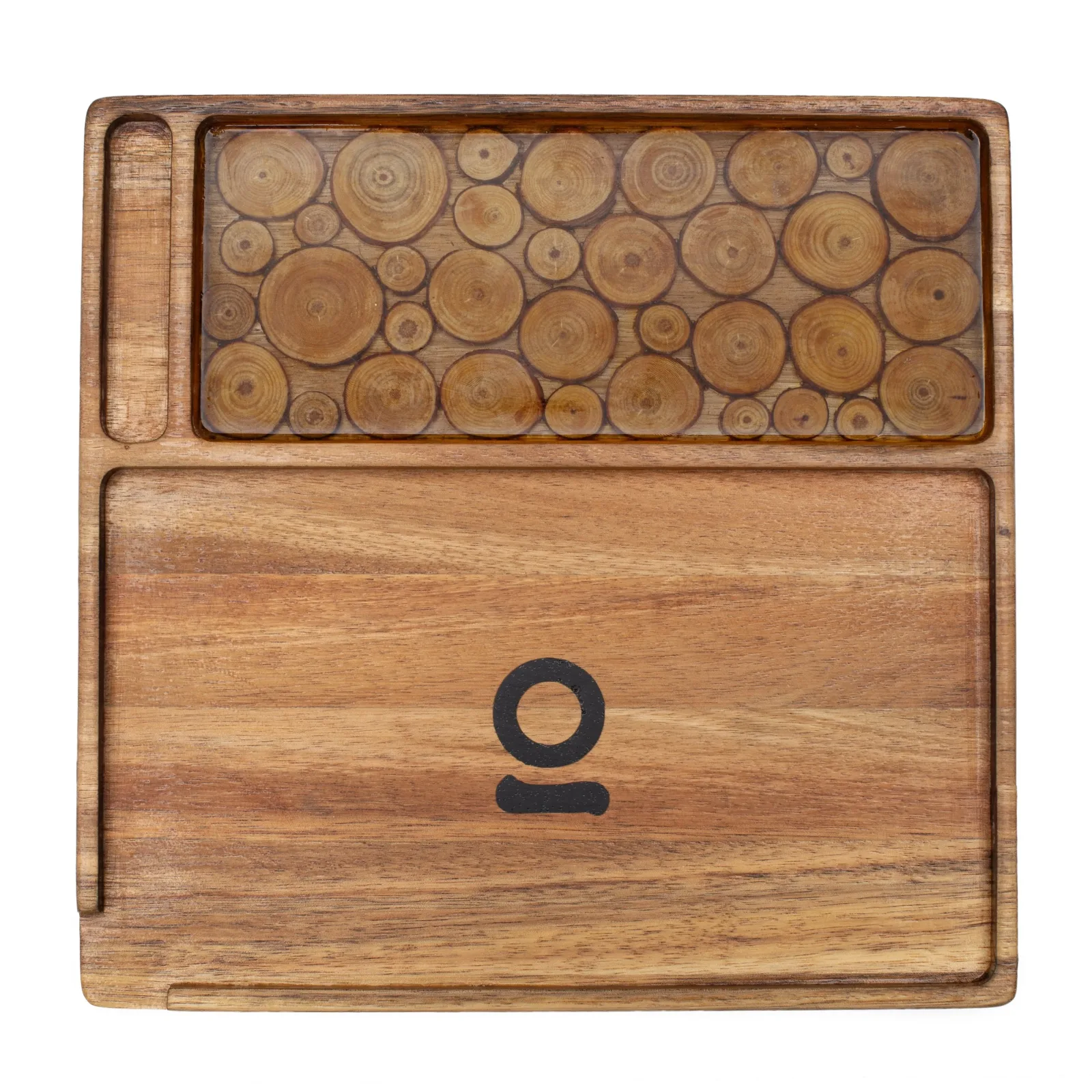Ongrok Premium Natural Acacia Wood Tray | 9.5" x 9.5" - Image 2