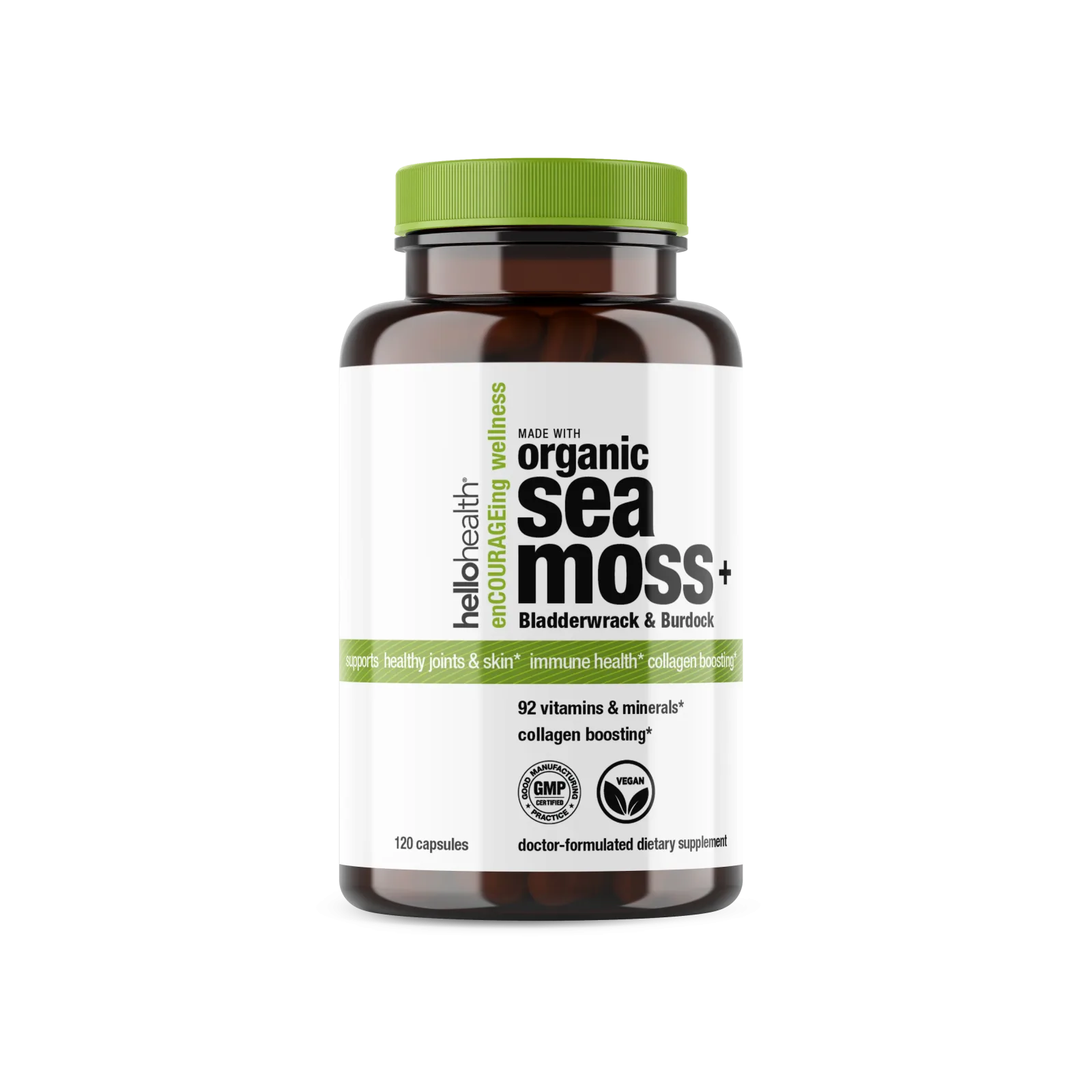 Organic Irish Sea Moss Capsules with Burdock Root & Bladderwrack