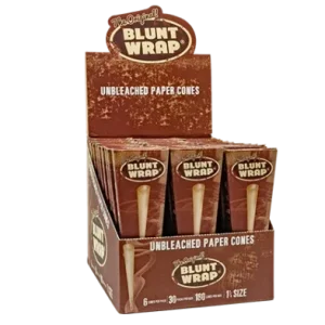 Orginal Blunt Wrap Unbleached Cones - 1/4 - 6 pack
