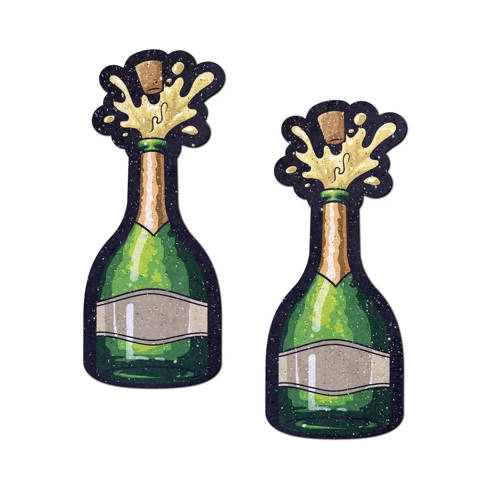 Pastease Champagne Bottle Sparkling Nipple Pasties Erupting Bubbly - Image 2