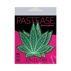 Pastease Indica Pot Leaf: Green Weed Nipple Pasties