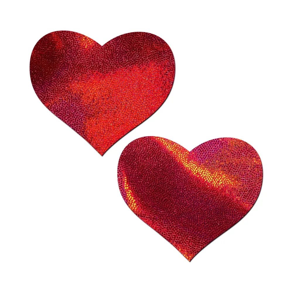 Pastease Love: Liquid Red Heart Nipple Pasties - Image 2