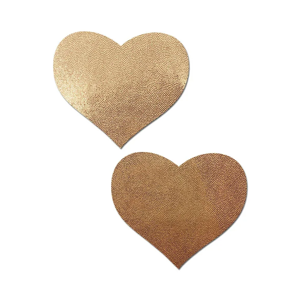 Pastease Love: Liquid Rose Gold Heart Nipple Pasties - Image 2